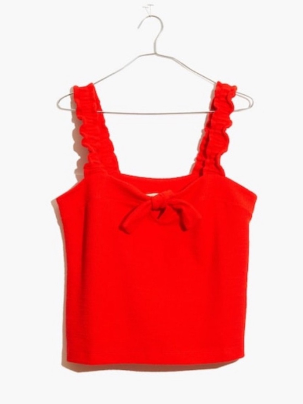 Madewell tie-front tank top ripe persimmon size large